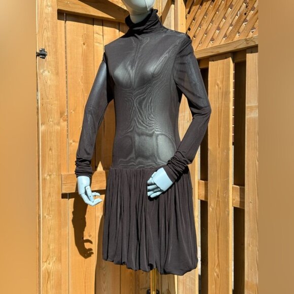 🆕 RAT & BOA 🧿 NWOT Lui Sheer Mesh Long Sleeve Mini Dress, Black - Sz M - Picture 9 of 13